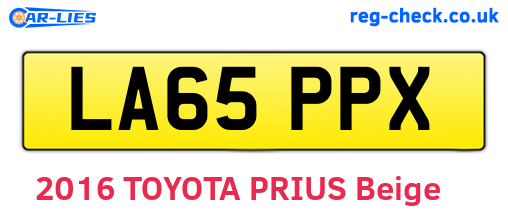 LA65PPX are the vehicle registration plates.