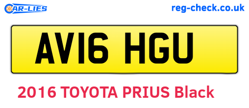 AV16HGU are the vehicle registration plates.