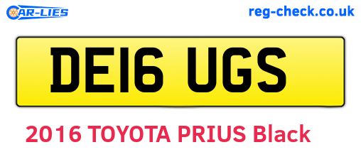 DE16UGS are the vehicle registration plates.