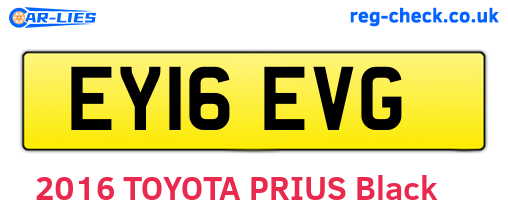 EY16EVG are the vehicle registration plates.