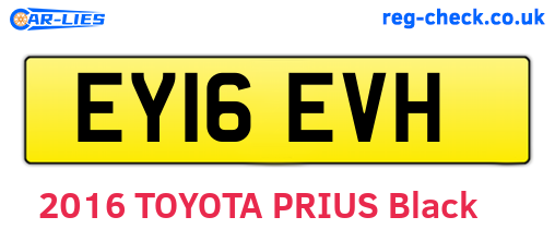 EY16EVH are the vehicle registration plates.