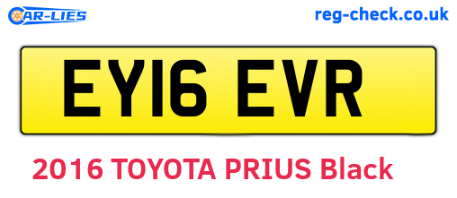 EY16EVR are the vehicle registration plates.