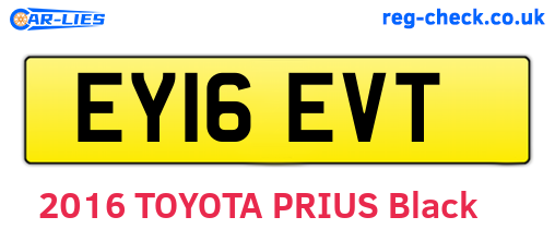 EY16EVT are the vehicle registration plates.