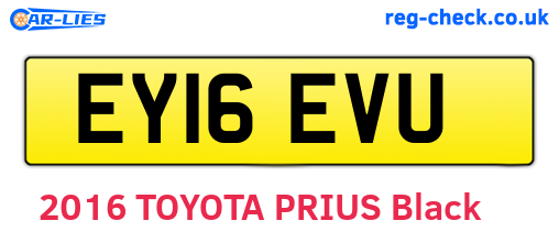 EY16EVU are the vehicle registration plates.