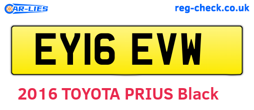 EY16EVW are the vehicle registration plates.