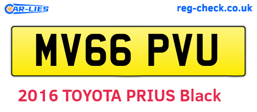 MV66PVU are the vehicle registration plates.
