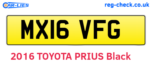 MX16VFG are the vehicle registration plates.