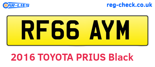 RF66AYM are the vehicle registration plates.