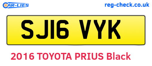SJ16VYK are the vehicle registration plates.