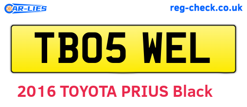 TB05WEL are the vehicle registration plates.