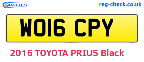 WO16CPY are the vehicle registration plates.