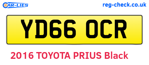 YD66OCR are the vehicle registration plates.