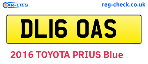 DL16OAS are the vehicle registration plates.