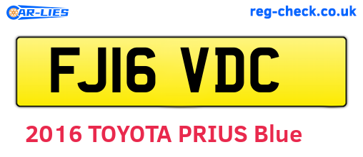 FJ16VDC are the vehicle registration plates.