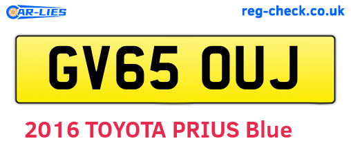 GV65OUJ are the vehicle registration plates.