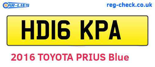 HD16KPA are the vehicle registration plates.