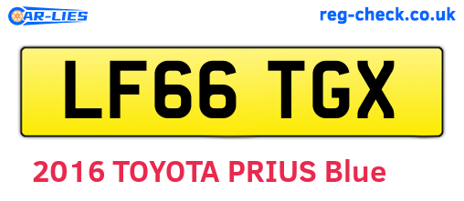 LF66TGX are the vehicle registration plates.