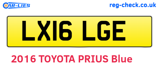 LX16LGE are the vehicle registration plates.
