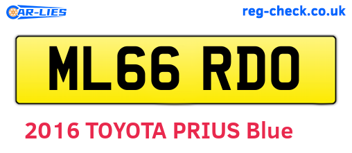 ML66RDO are the vehicle registration plates.