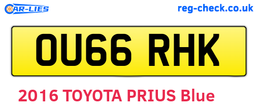 OU66RHK are the vehicle registration plates.