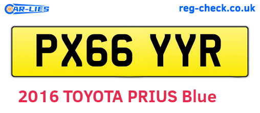 PX66YYR are the vehicle registration plates.