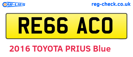 RE66ACO are the vehicle registration plates.