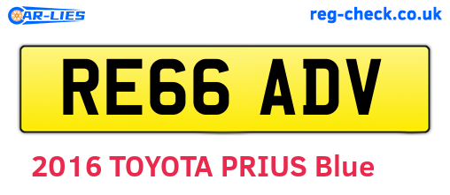 RE66ADV are the vehicle registration plates.