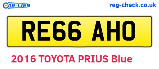 RE66AHO are the vehicle registration plates.