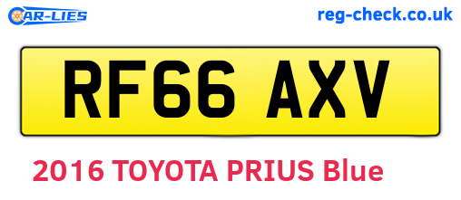 RF66AXV are the vehicle registration plates.