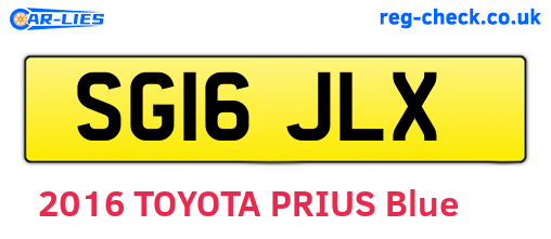 SG16JLX are the vehicle registration plates.