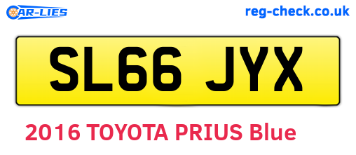 SL66JYX are the vehicle registration plates.