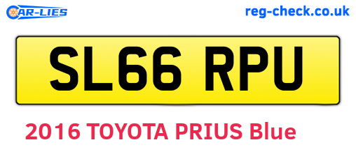 SL66RPU are the vehicle registration plates.