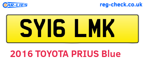 SY16LMK are the vehicle registration plates.