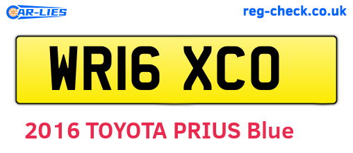 WR16XCO are the vehicle registration plates.