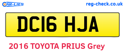 DC16HJA are the vehicle registration plates.