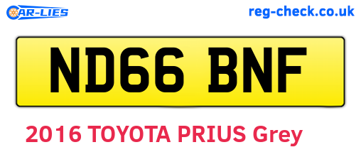 ND66BNF are the vehicle registration plates.