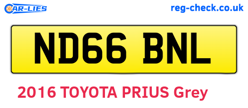 ND66BNL are the vehicle registration plates.