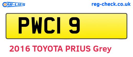 PWC19 are the vehicle registration plates.