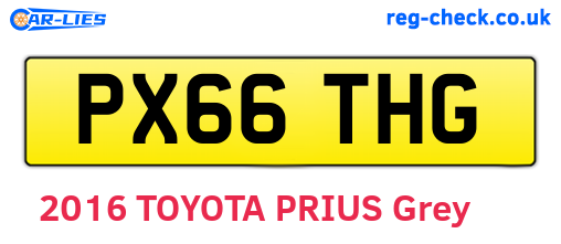 PX66THG are the vehicle registration plates.