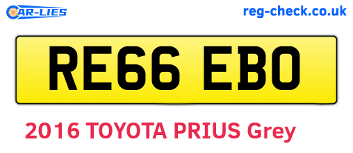 RE66EBO are the vehicle registration plates.