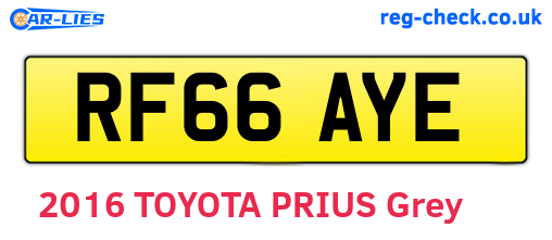 RF66AYE are the vehicle registration plates.