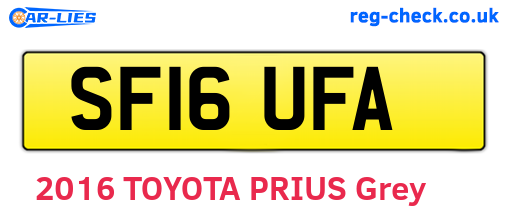 SF16UFA are the vehicle registration plates.