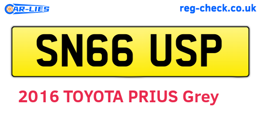 SN66USP are the vehicle registration plates.
