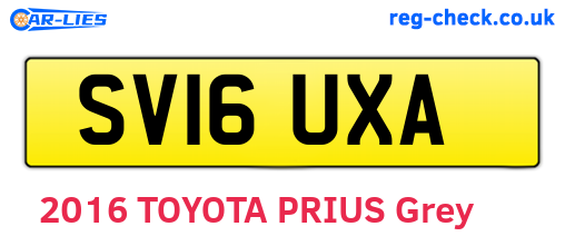 SV16UXA are the vehicle registration plates.