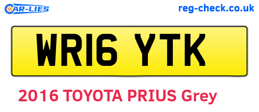 WR16YTK are the vehicle registration plates.