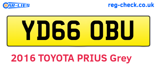 YD66OBU are the vehicle registration plates.