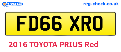 FD66XRO are the vehicle registration plates.