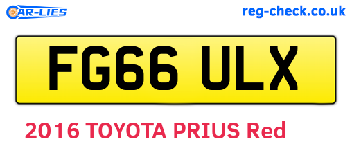 FG66ULX are the vehicle registration plates.