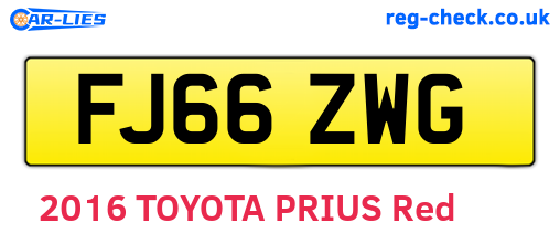 FJ66ZWG are the vehicle registration plates.
