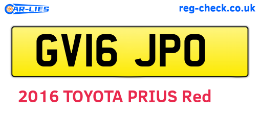 GV16JPO are the vehicle registration plates.